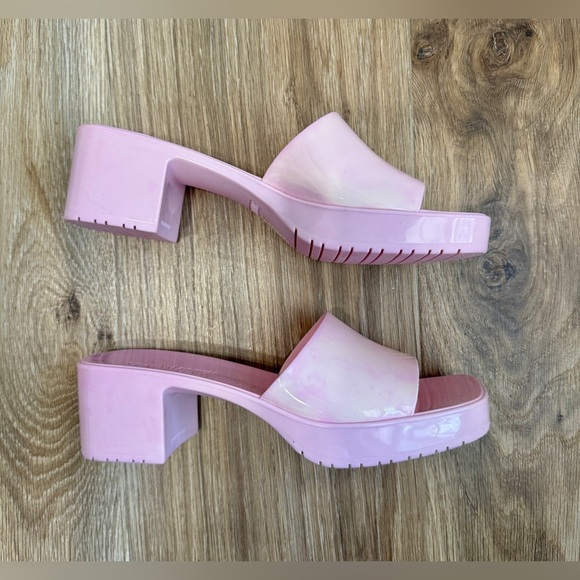 Steve Madden Harlin Sandals Pink Rubber Chunky 8 EUC - Picture 4 of 7